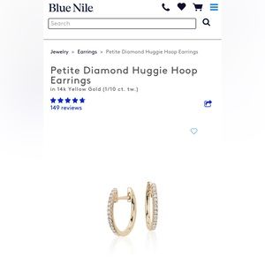 BLUE NILE PETITE DIAMOND HUGGIE HOOP EARRINGS IN 14K YELLOW GOLD (1/10 CT. TW.)